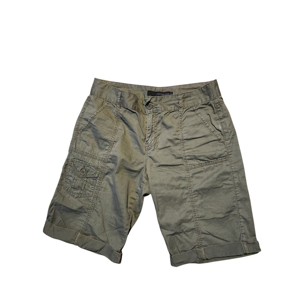 Calvin Klein Jeans Cargo Bermuda Shorts Women’s Size 10 Olive Green